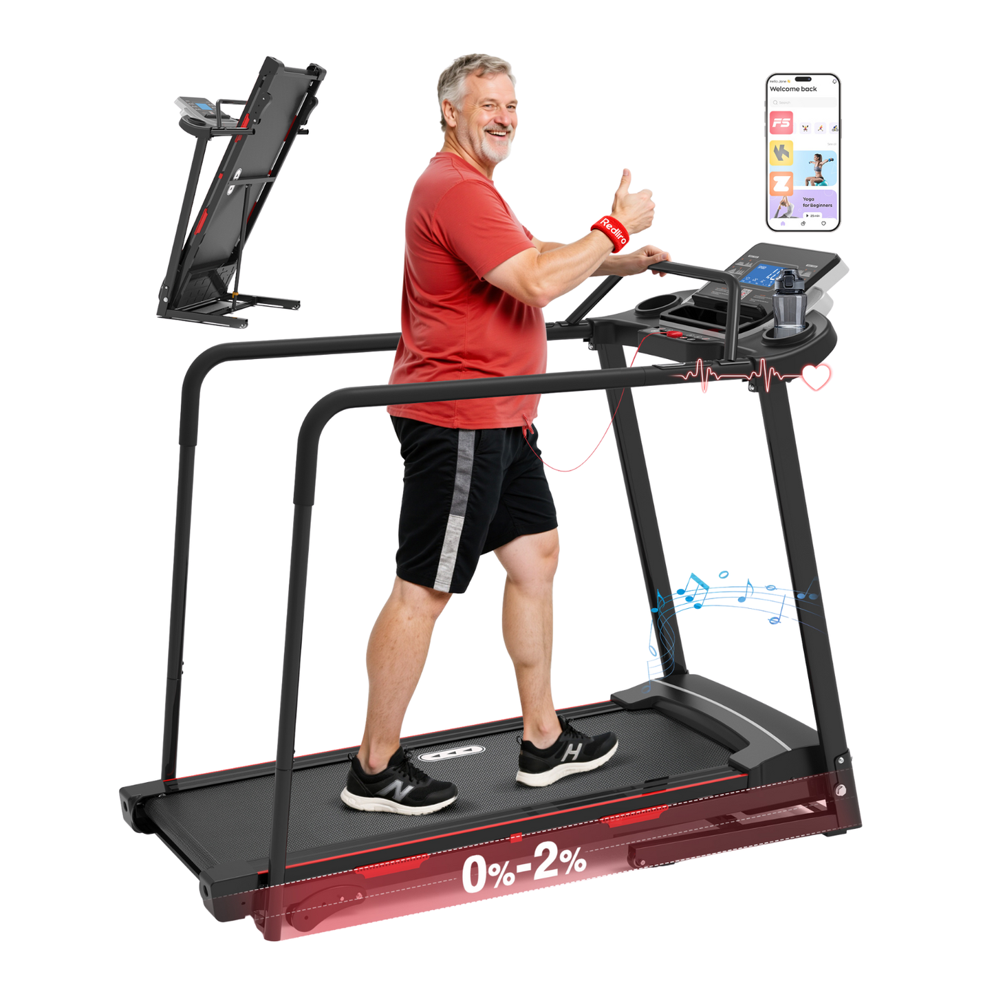 SafeStep Pro Walking Treadmill with 3 APPs #JK15F