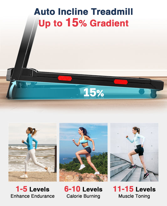Treadmill with 15% Auto Incline #YQ01F