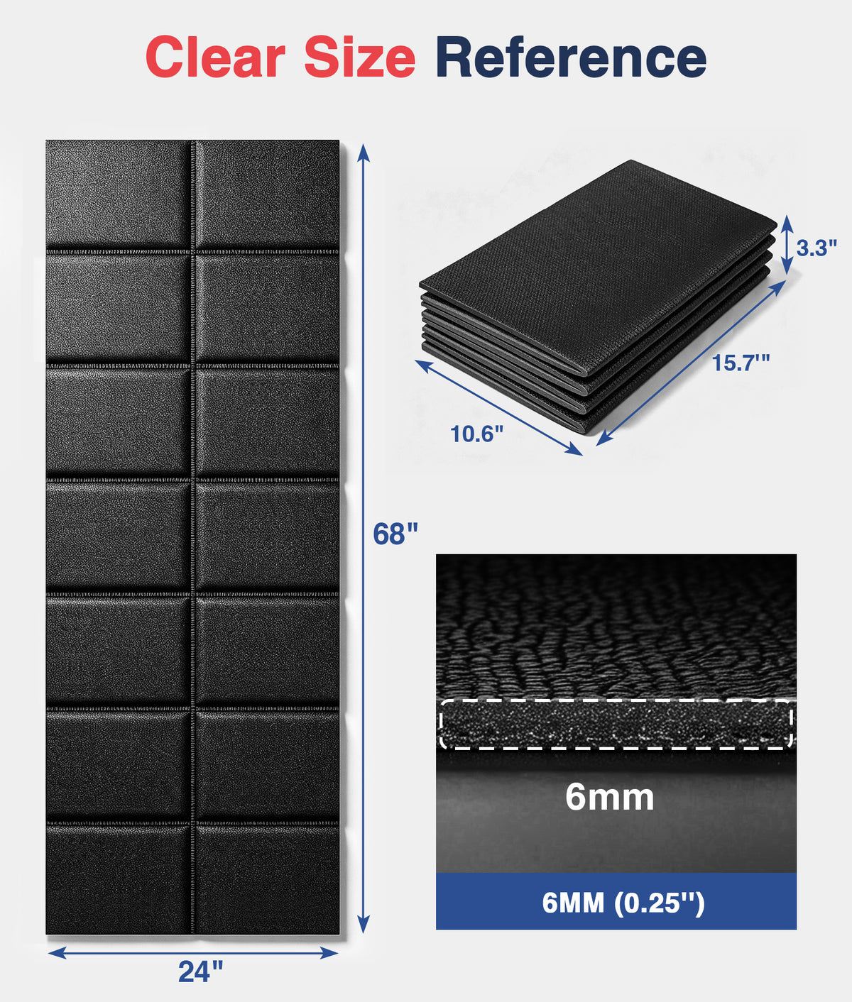 Redliro Treadmill Mat 72.1"Lx31.5"W x 0.25"Th
