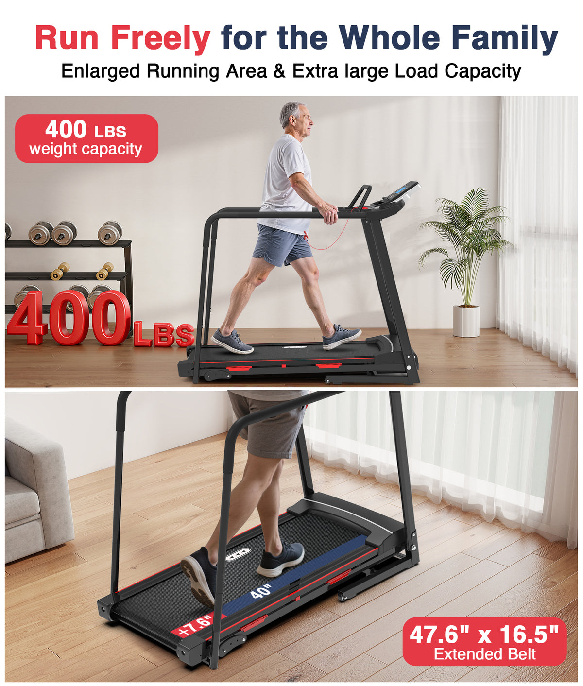 Redliro 400 Lb Capacity Senior Treadmill