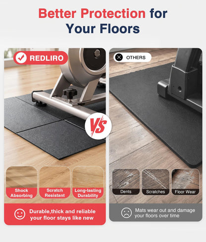 Redliro Treadmill Mat 68"L x 24"W x 0.2"Th