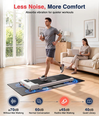 Redliro Treadmill Mat 68"L x 24"W x 0.2"Th