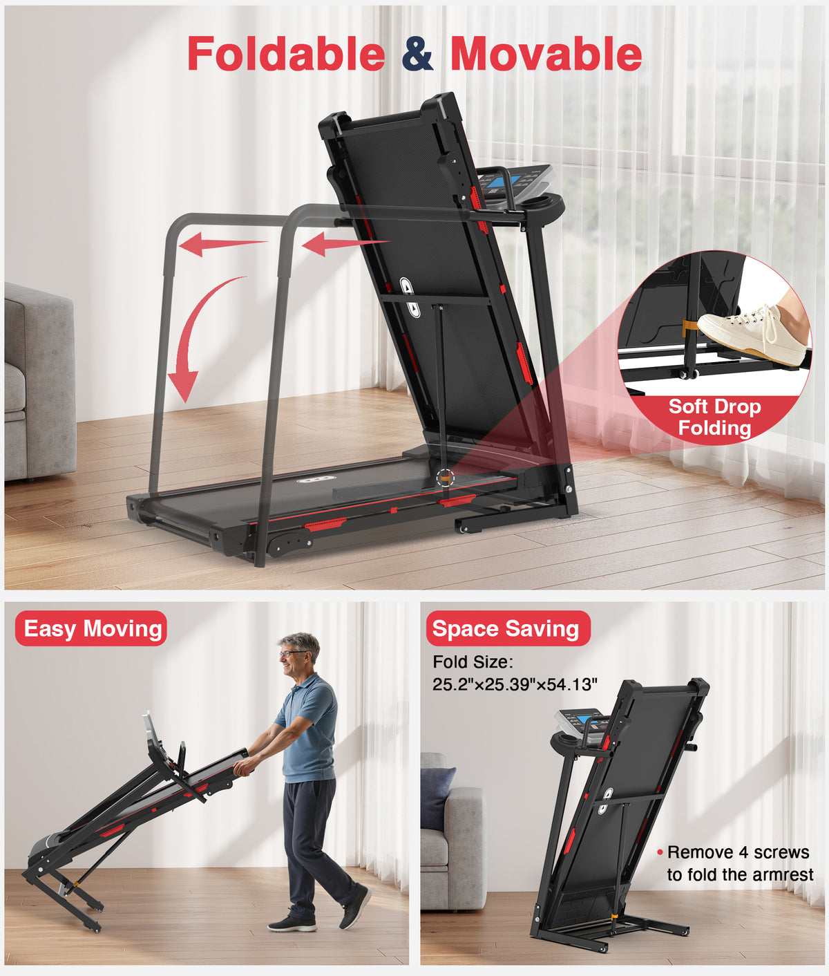 Redliro 400 Lb Capacity Senior Treadmill
