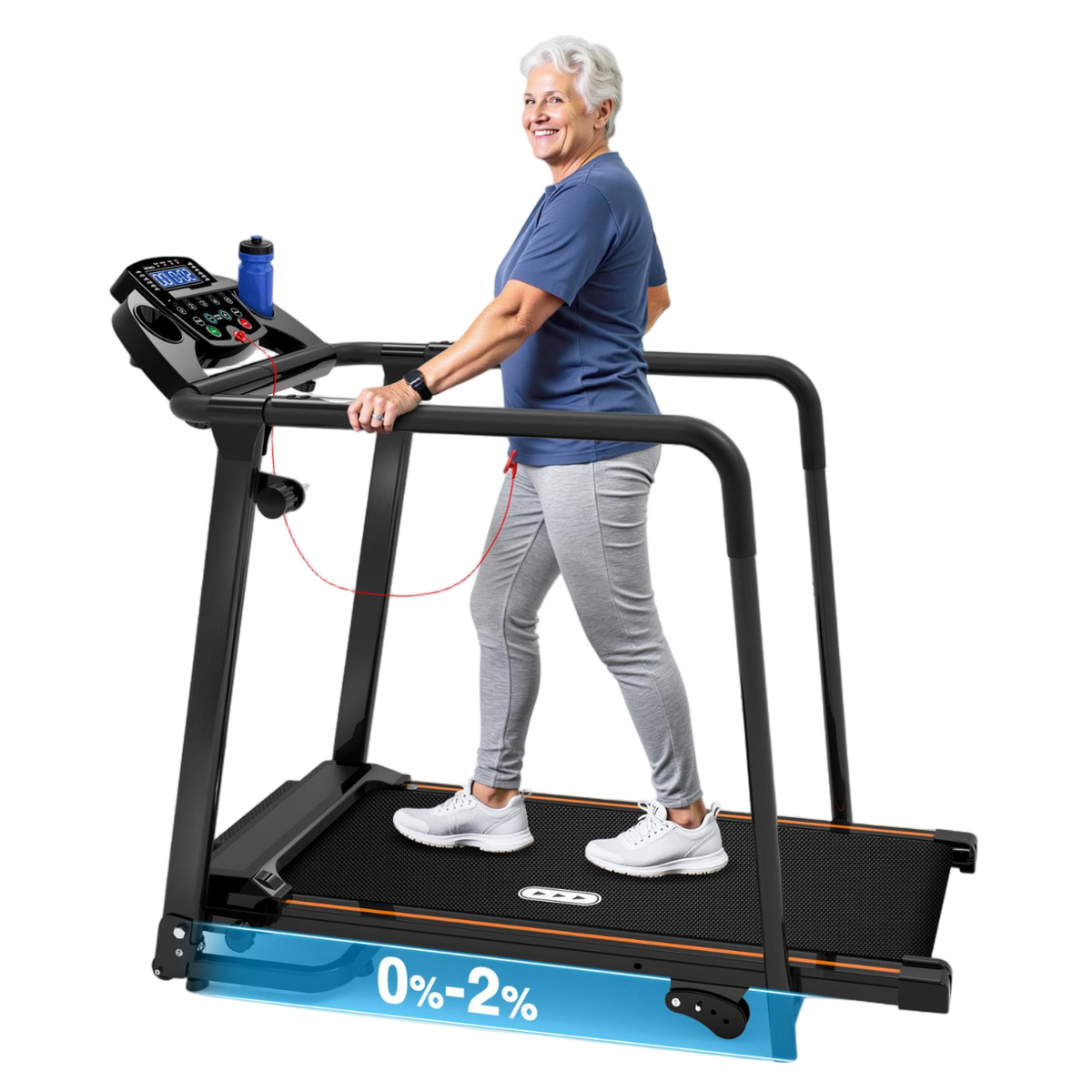 Treadmill with Ultra-Long Handrails #JK14F – Redliro