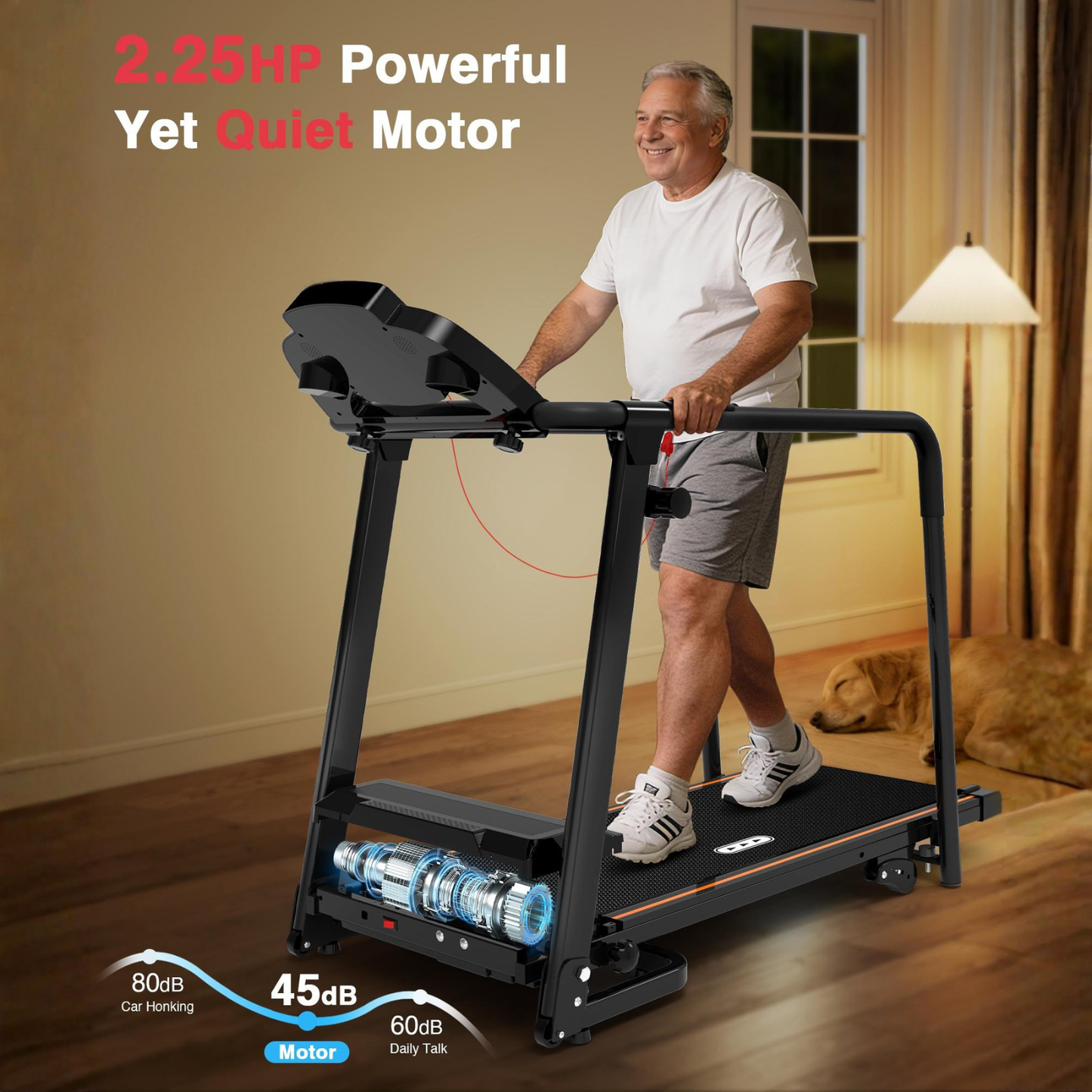 Treadmill with Ultra-Long Handrails #JK14F