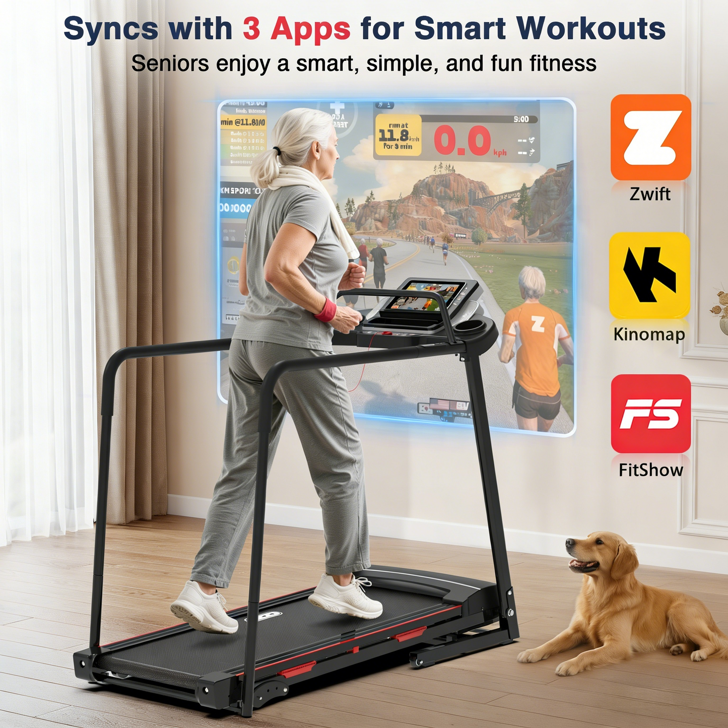 SafeStep Pro Walking Treadmill with 3 APPs #JK15F