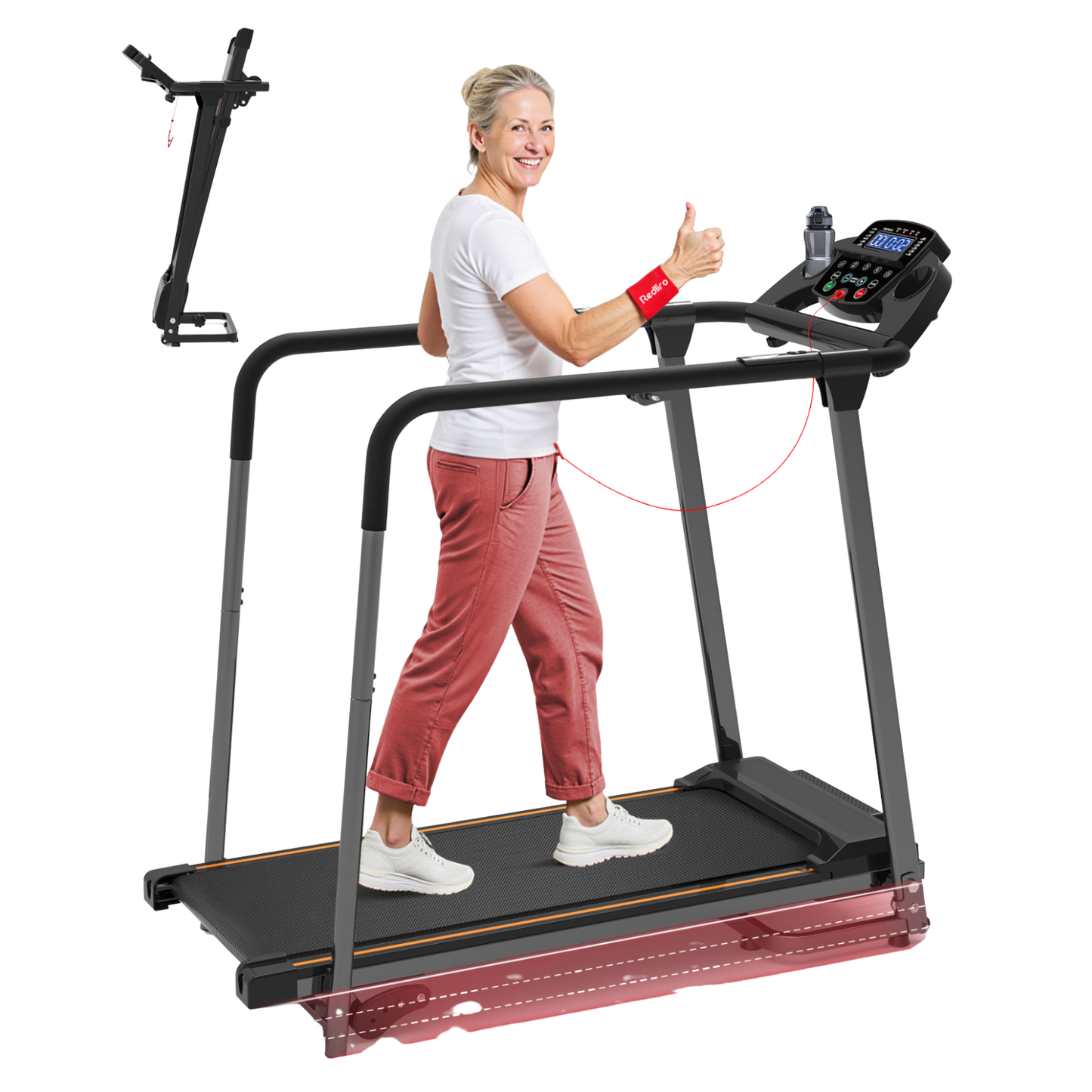 Treadmill with Ultra-Long Handrails #JK14F
